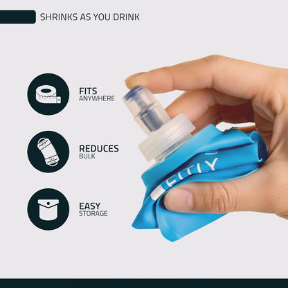 FITLY Soft Flask Running Water Bottle - Collapsible Hydration Flask