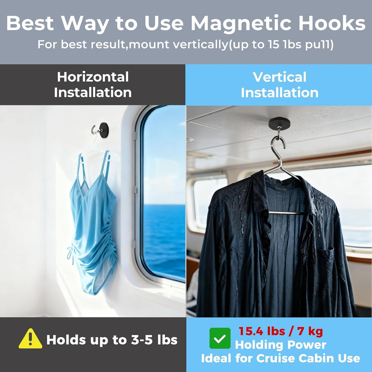 Magnetic Travel Clothesline - Cruise Ship Essentials & Must Haves 2026 - Stretches to 12ft Retractable Laundry Drying Line with Non-Scratch Magnetic Hooks, Positioning Beads & 12 Anti-Slip Clips