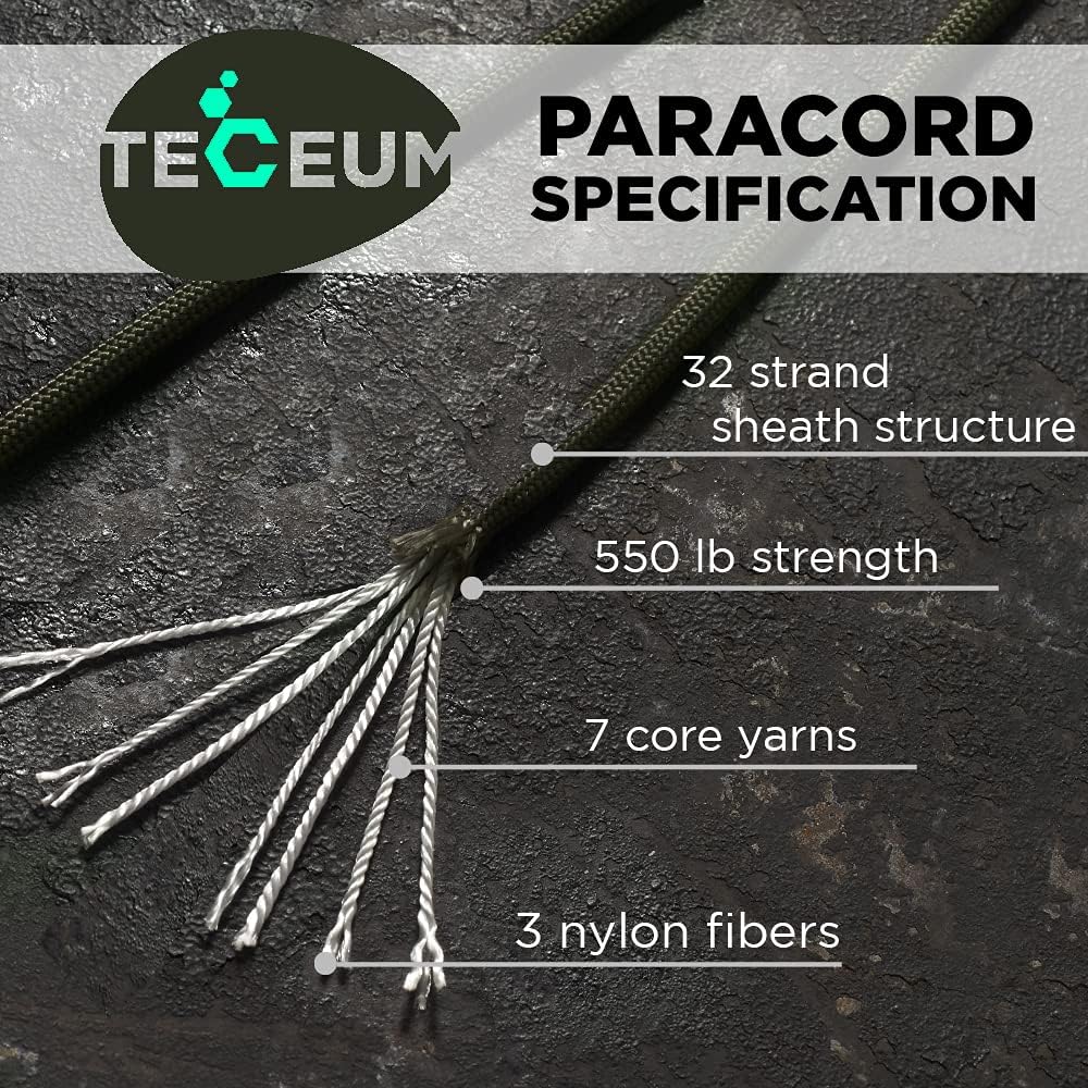 Paracord Rope 550 lb 4mm – Parachute Cord – Utility Camping Rope
