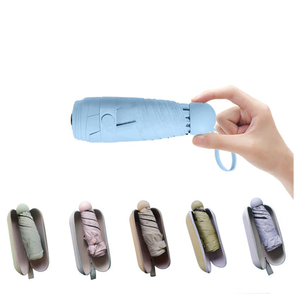 BAODINI Mini Travel Umbrella with UV Sun Protection, Compact Pocket-Size