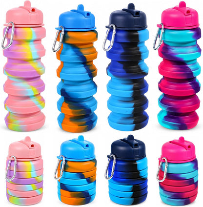 4PCS Foldable Water Bottles for Camping Hiking Travel Gym Sports,16oz