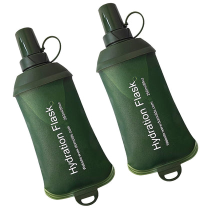 WILDREEDS 500ml Soft Flask, TPU Collapsible Soft Water Bottle for Hydration Pack, Running Vest, Folding Water Bottle for Hiking Cycling Climbing-2Pcs, Blue
