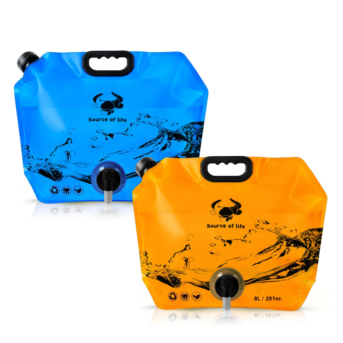 Camping Water Container, Collapsible 2 Gallon Water Jug with Spout BPA-free