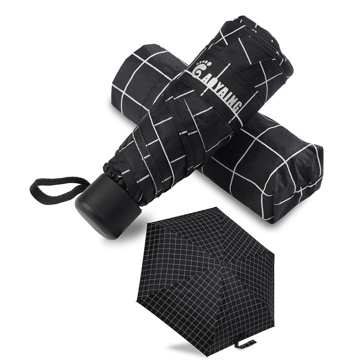 GAOYAING Compact Travel Umbrella with Case Sun&Rain Lightweight Small and Compact Suit for Pocket 34 Inches