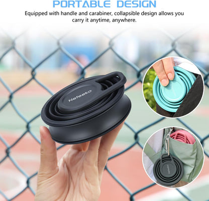 Nefeeko Collapsible Water Bottle, BPA Free Silicone Foldable Water Bottles