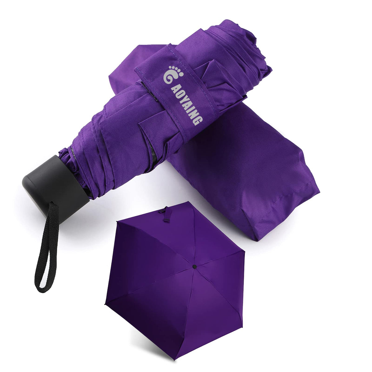 GAOYAING Compact Travel Umbrella with Case Sun&Rain Lightweight Small and Compact Suit for Pocket 34 Inches