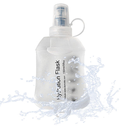 J.CARP 2Pcs 250ml Soft Flask Running Water Bottles, TPU Foldable Running Hydration Flask for Hydration Pack Cycling Hiking Climbing Outdoors Motorbike White
