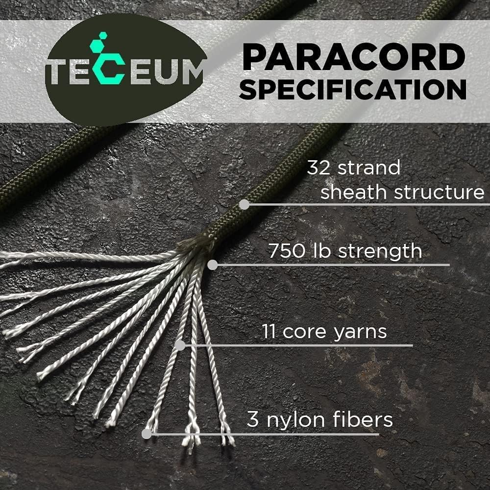 Paracord Rope 750lb 5/32 – Tent Camping Cord – Utility Outdoor Nylon Rope