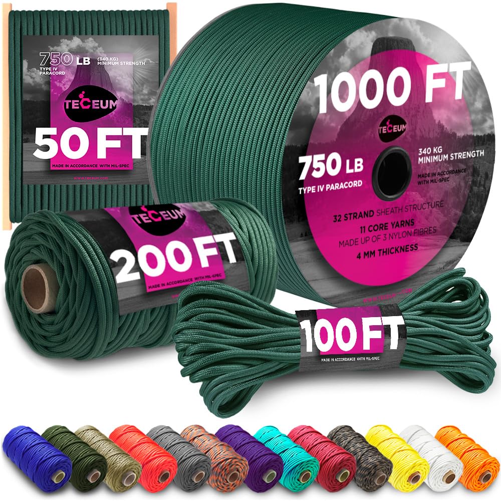 Paracord Rope 750lb 5/32 – Tent Camping Cord – Utility Outdoor Nylon Rope