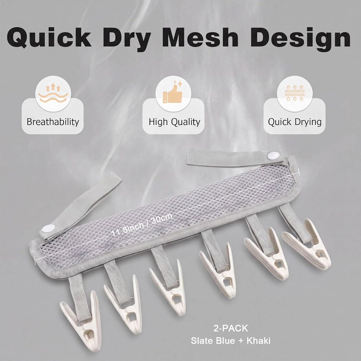 Travel Clothes Drying Hanger for Heated Clothes Airer & Clothes Drying Rack Clothesline, Foldable Portable Mesh Drying Rack with 6 Clips for Sock Underwear Bra Towel Home Cruise Outdoor 2 Pack