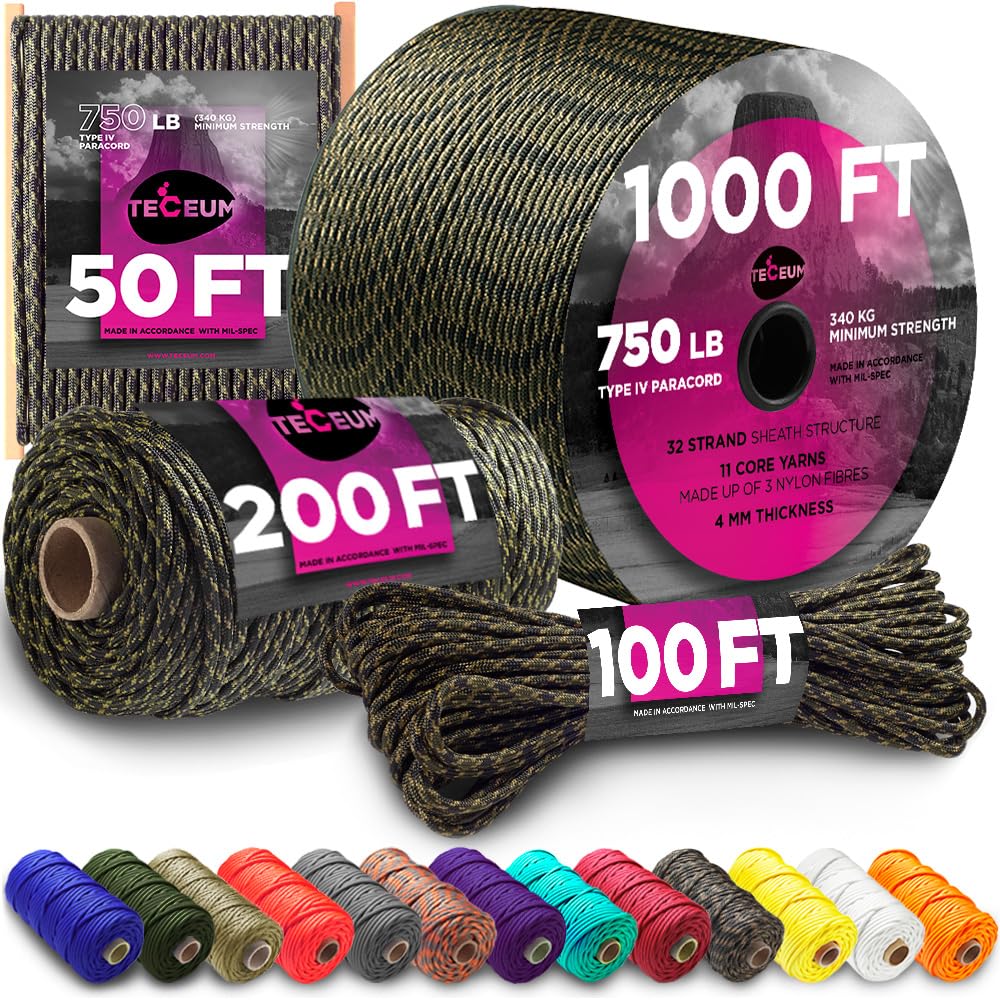 Paracord Rope 750lb 5/32 – Tent Camping Cord – Utility Outdoor Nylon Rope