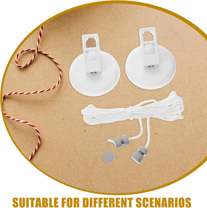Luxshiny Portable Retractable Clothesline with Suction Cups No Drill Outdoor & Indoor Laundry Drying Line for Travel Camping Balcony Use Thickened Rope Adjustable Length
