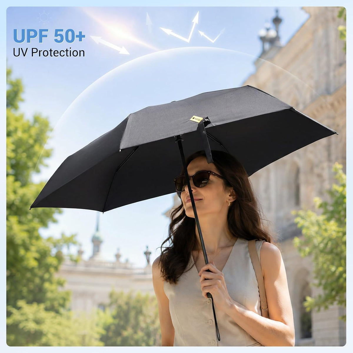 Jexine 6 Pack Mini Travel Umbrella Portable Compact Umbrellas Windproof Compact Manual Open Close Umbrella UV Protection Small Folding Design Fit in Pocket or Purse Lightweight Portable for Women Men