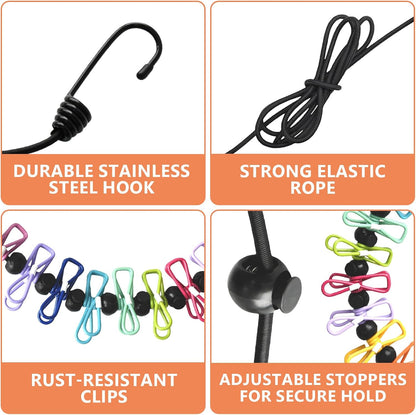 Esoes Magnetic Clothesline for Cruise Ship - 2027 Updated Stronger Magnets