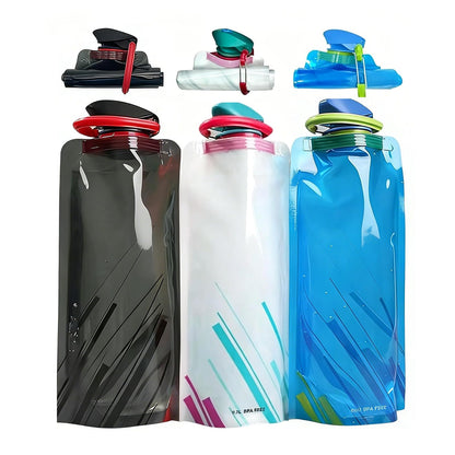 4 Pack Collapsible Water Bottles for Travel – 22oz Foldable Water Bottle with Carabiner,Leakproof BPA-Free Water Jup, Portable Reusable Water Bottle for Hiking,Sports,Camping,Biking