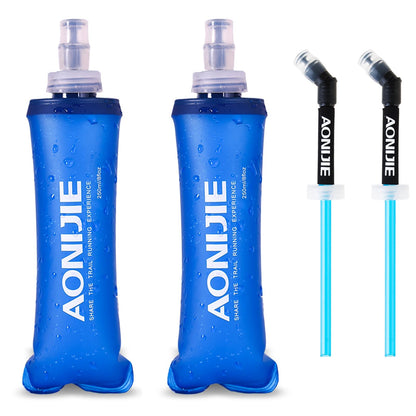 TRIWONDER TPU Soft Folding Water Bottles BPA-Free Collapsible Flask for Hydration Pack - Ideal for Running Hiking Cycling Climbing (250ml/8.45oz - Pack of 2)