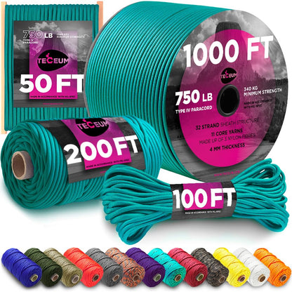 Paracord Rope 750lb 5/32 – Tent Camping Cord – Utility Outdoor Nylon Rope
