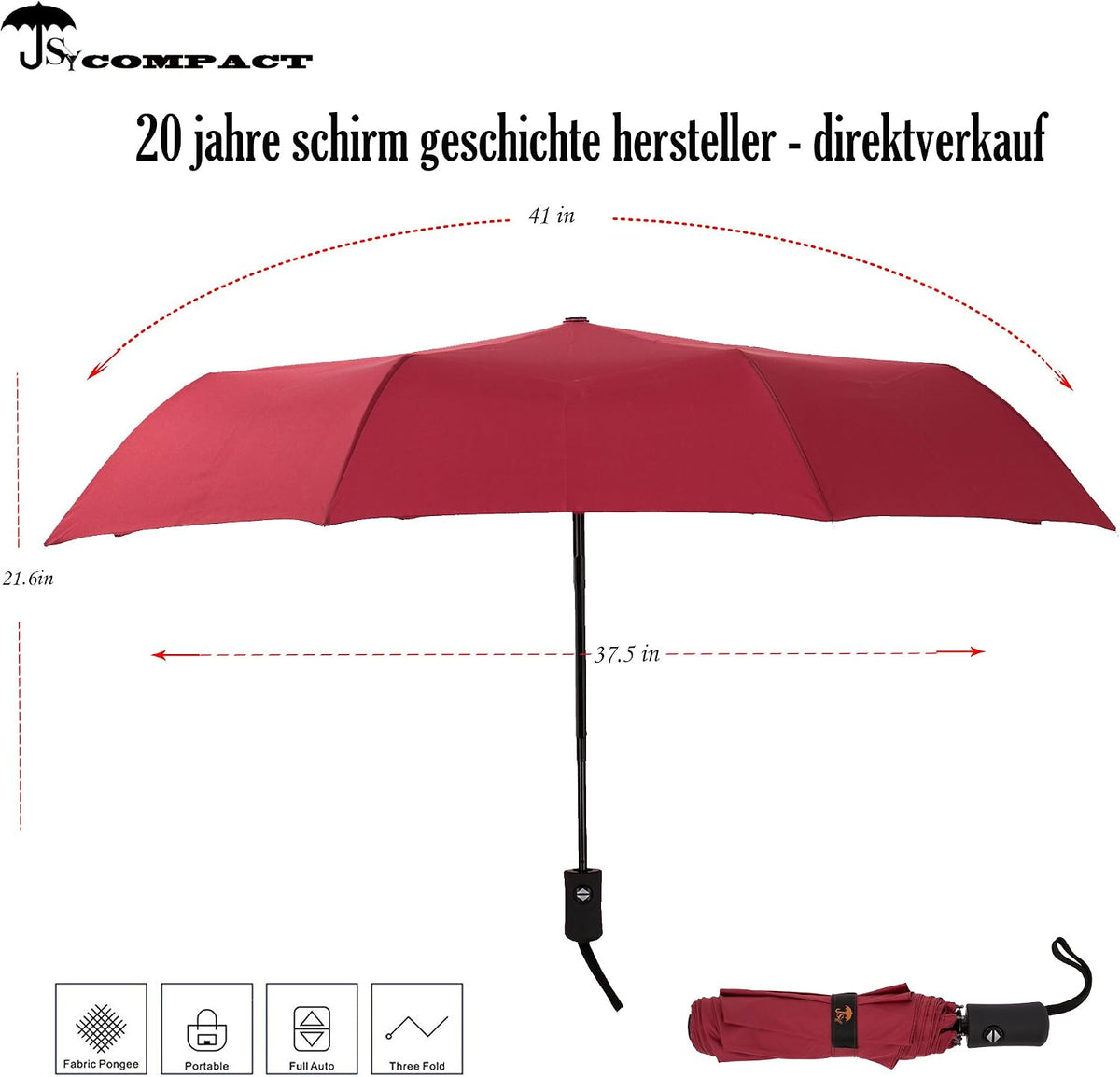 SY COMPACT Travel Umbrella - Windproof Automatic Compact Umbrellas for Rain