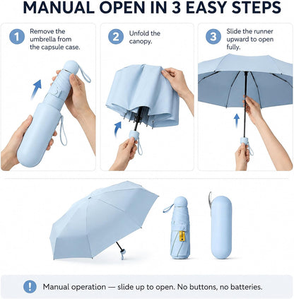 Mini Travel Umbrella with UPF 50+ UV Protection