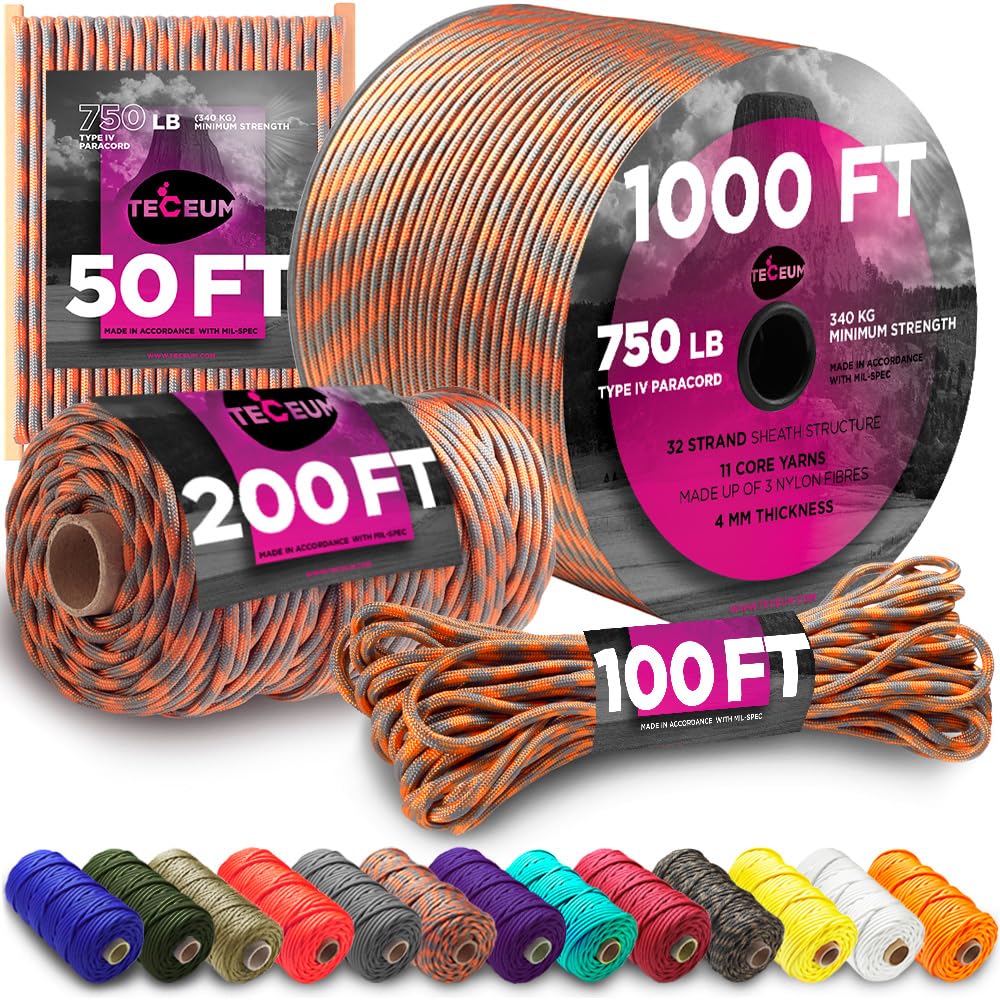 Paracord Rope 750lb 5/32 – Tent Camping Cord – Utility Outdoor Nylon Rope