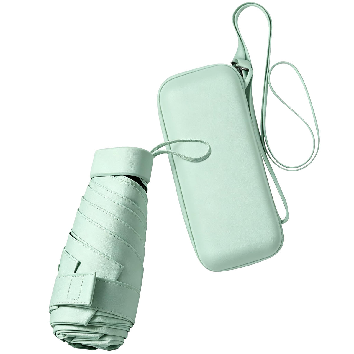 ESUFEIR Mini Sun Umbrella for Purse With Case