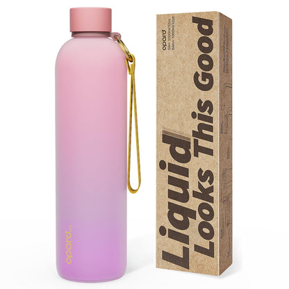 Opard Slim Water Bottle 32oz, Dishwasher Safe Plastic Water Bottle BPA-Free, Leakproof Screw Top, Forest Green, Reusable for Travel School Sport Gym Hiking