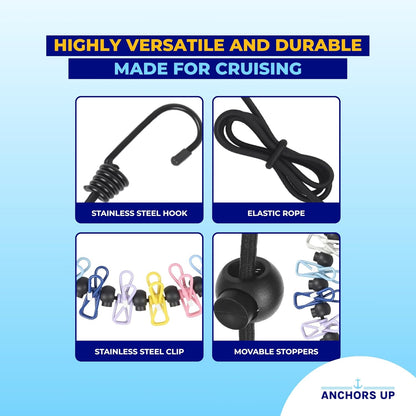 Magnetic Clothesline for Cruise Staterooms – Cabin Approved Travel Clothes Line with Non-Scratch Magnets – Portable Laundry Drying Rope, Cruise Accessories and Essentials