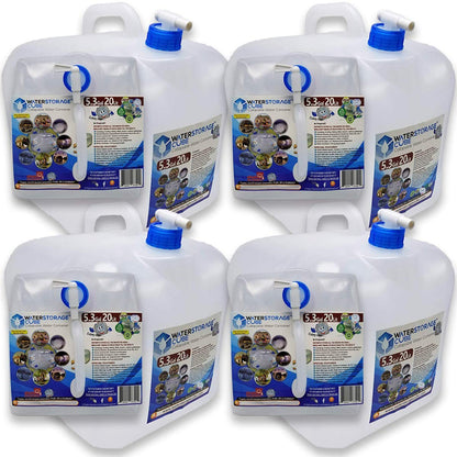 WaterStorageCube Collapsible Water Container with Spigot (5.3 Gal (2-Pack))