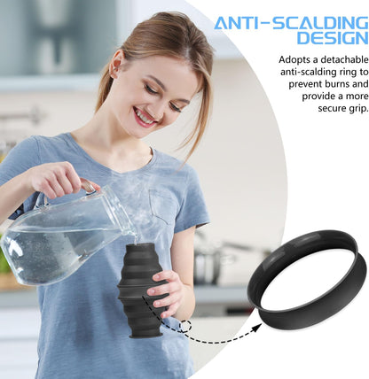 Nefeeko Collapsible Water Bottle, BPA Free Silicone Foldable Water Bottles