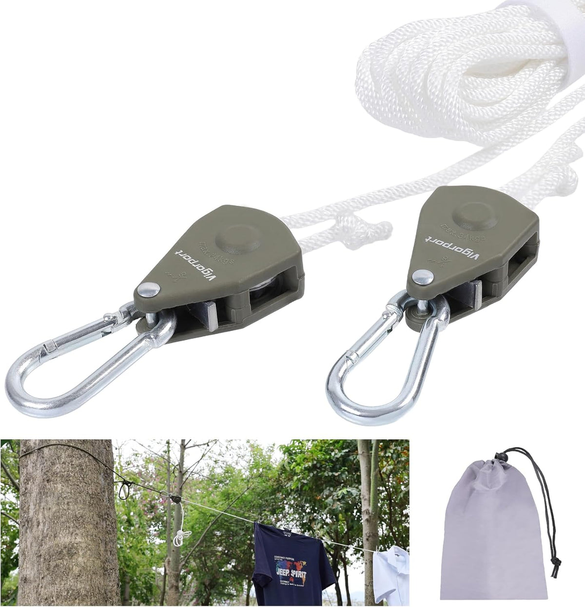 Vigorport Retractable Travel Clothesline, Portable Clothes Laundry Line