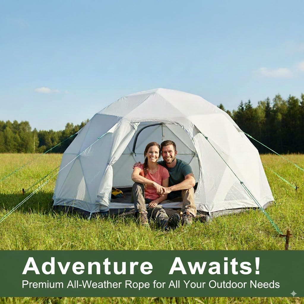 Wellmax 3/8 Nylon Rope, 50ft Diamond Braid, Green