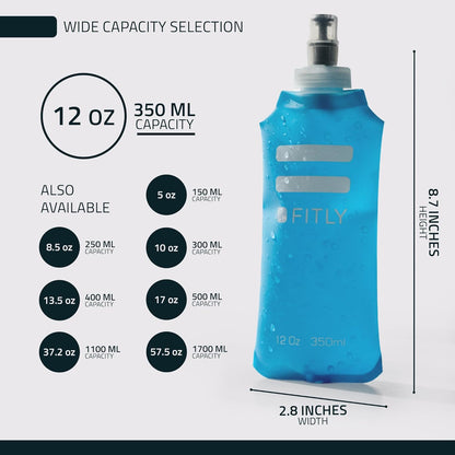 FITLY Soft Flask Running Water Bottle - Collapsible Hydration Flask