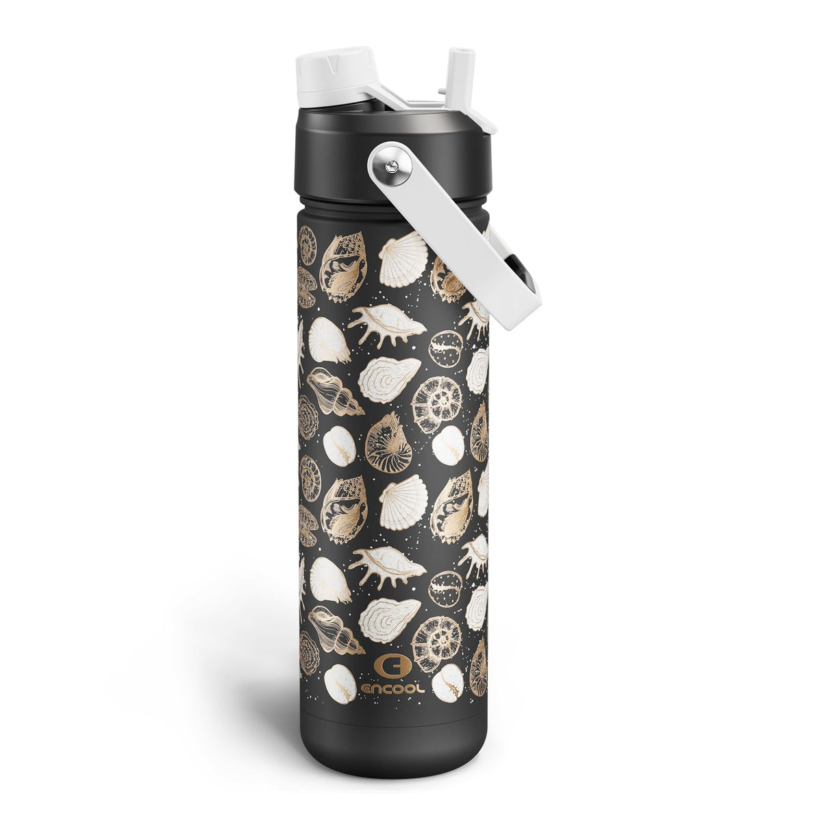ENCOOL Insulated Water Bottle with Straw Stainless Steel Water Bottle, Leak-Proof, BPA-Free, Double Wall Vacuum Keeps Cold for 24 Hours for Sports, Travel, School (26 oz, Black Night)