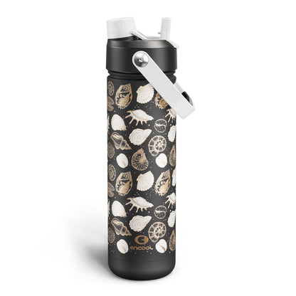 ENCOOL Insulated Water Bottle with Straw Stainless Steel Water Bottle, Leak-Proof, BPA-Free, Double Wall Vacuum Keeps Cold for 24 Hours for Sports, Travel, School (26 oz, Black Night)