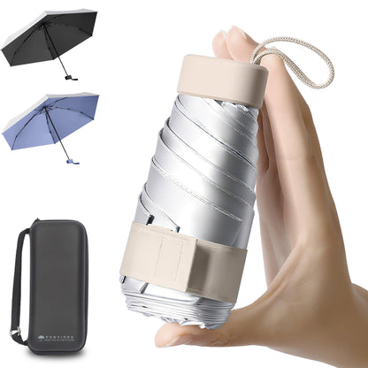 Compact Mini Windproof Travel Umbrella-UPF 50+ Sun & Rain Protection, Small Folding Design Fits in Pocket or Purse, Lightweight Portable with Case for Women, Men & Kids