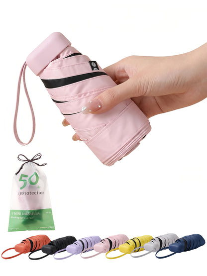 BAODINI Travel Mini Umbrella With UV Sun Protection, Compact Pocket Size
