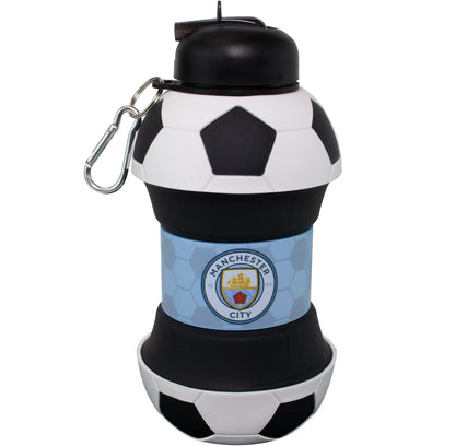Maccabi Art Clip-On Collapsible 1 Liter, 34 oz. size BPA-Free Silicone Soccer Ball Large Water Bottle for Kids