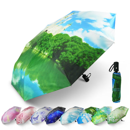 SY COMPACT Travel Umbrella - Windproof Automatic Compact Umbrellas for Rain