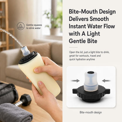 Handheld Running Water Bottle, 11.8OZ Collapsible Water Bottle