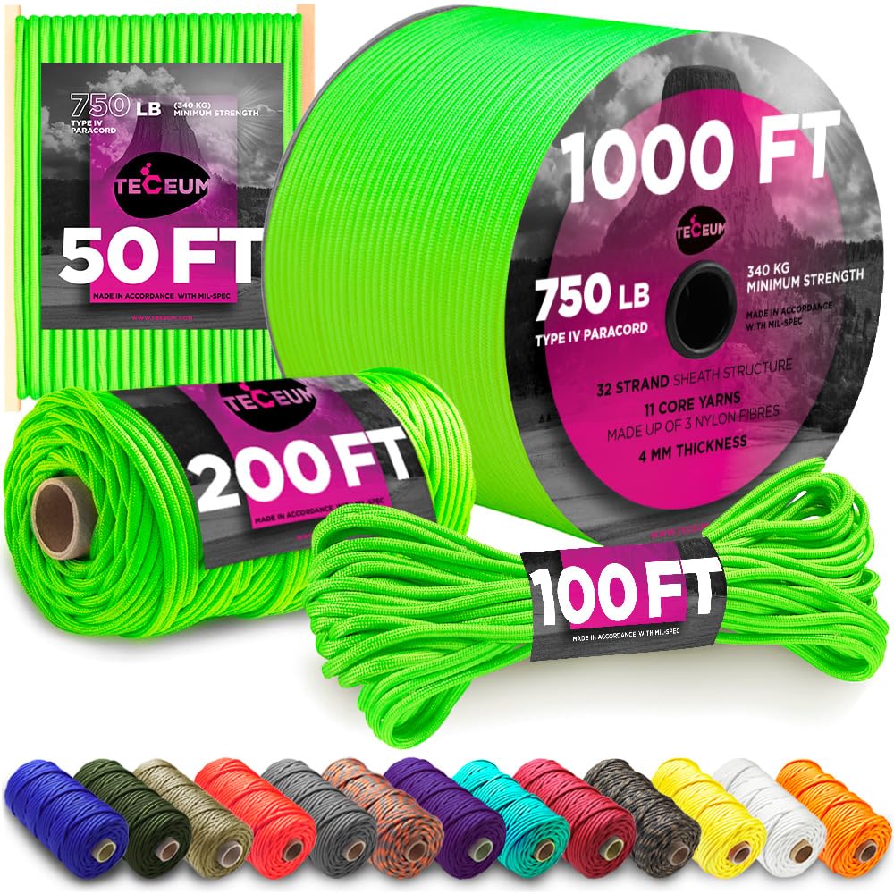 Paracord Rope 750lb 5/32 – Tent Camping Cord – Utility Outdoor Nylon Rope