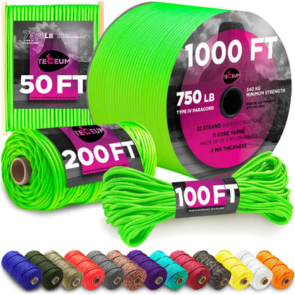 Paracord Rope 750lb 5/32 – Tent Camping Cord – Utility Outdoor Nylon Rope
