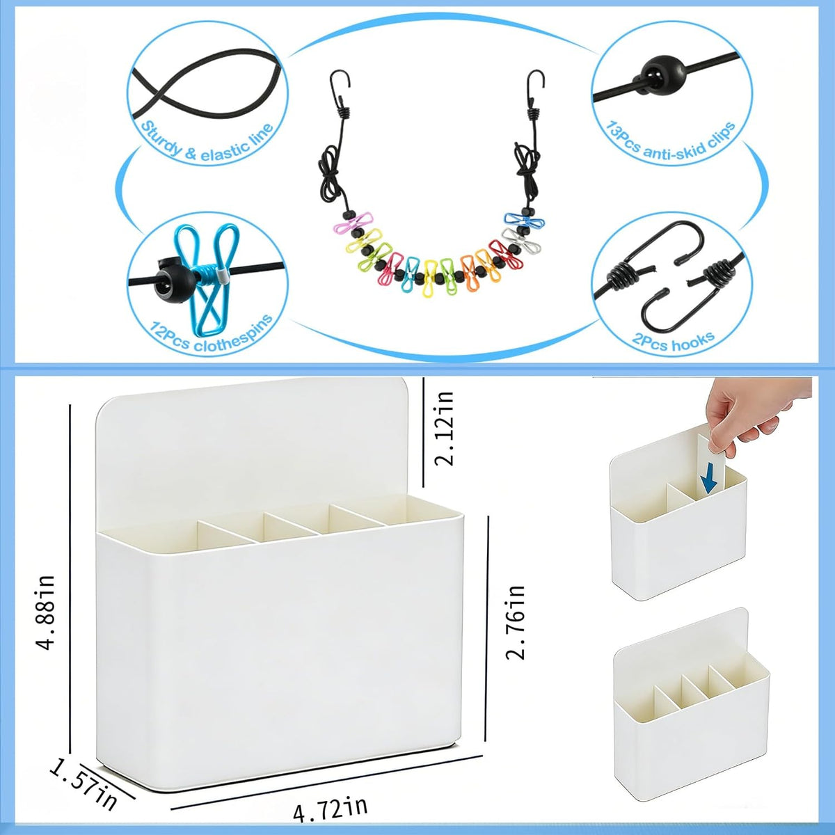 Cruise Essentials 2026 Magnetic Holder 2 Pack with Travel Clothesline