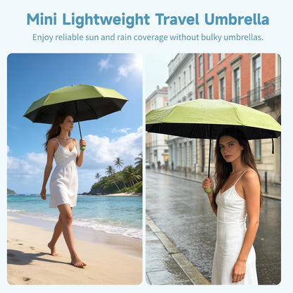 6 Pcs Mini Travel Umbrellas, Lightweight Portable Pocket Umbrellas for Purse, Small Pocket Umbrella for Daily Use, Travel, Efficient Sun Protection & Windproof Design