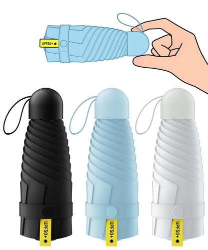 LMUGOOS 3 Pack Mini Travel Folding Umbrella,UPF 50+ UV Compact Portable Sun