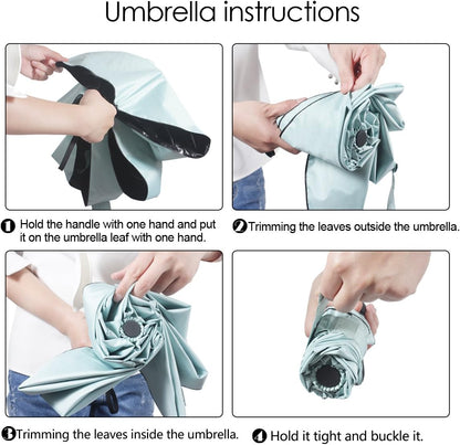 WAUPPY Small Travel Umbrella Compact for UV Protection Light Purse Size Umbrellas for Sun Rain Portable for Backpack