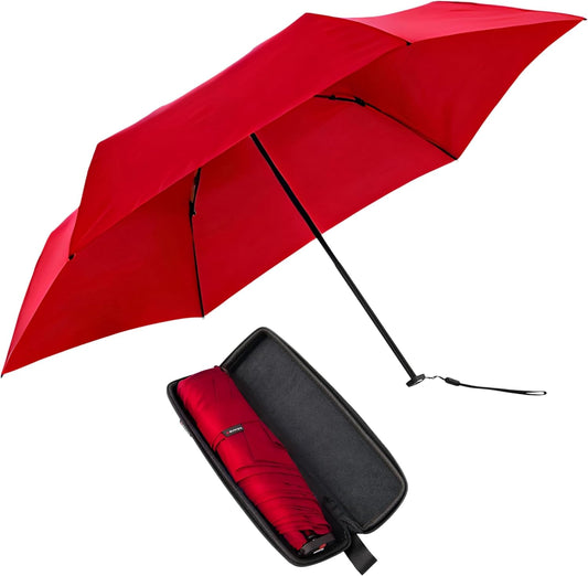 Knirps X4U My Clever Companion– 90cm Diameter Windproof Manual Open/Close Umbrella, Small and Compact Design for Travel and All Weather Protection, with Retractable Feature and Travel Case