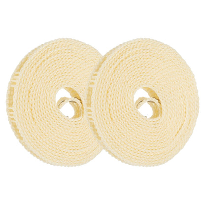 uxcell 2 Pcs Portable Travel Clothesline, 16.4ft Clothes Line Outdoors Travel Hanger Foldable Clothesline Rope with Hooks for Camping Hotel Backyard Home Cruise Ship, Beige
