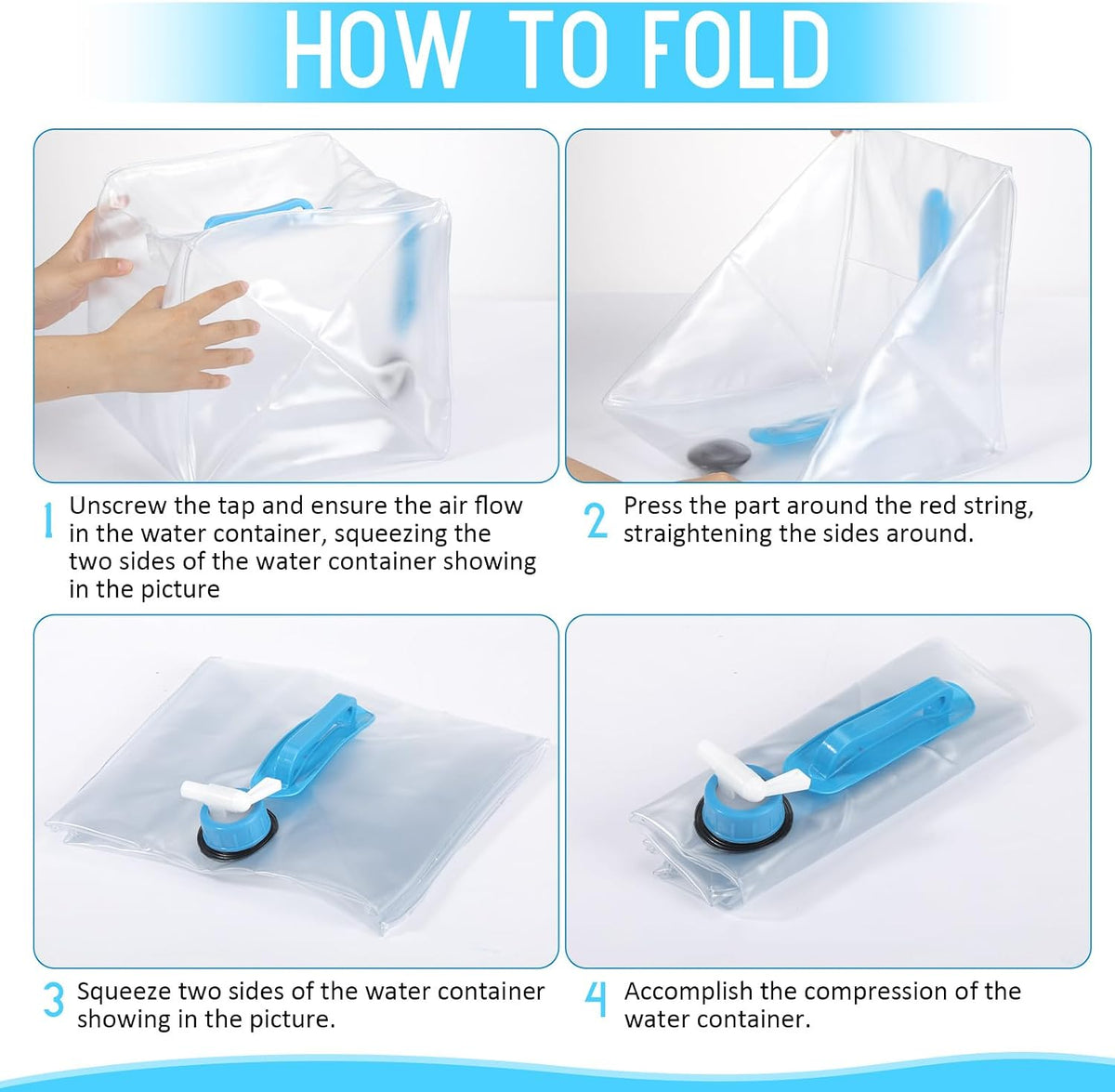 Reallnaive 3 Pcs 5.3 Gallon Collapsible Water Container with Spigot