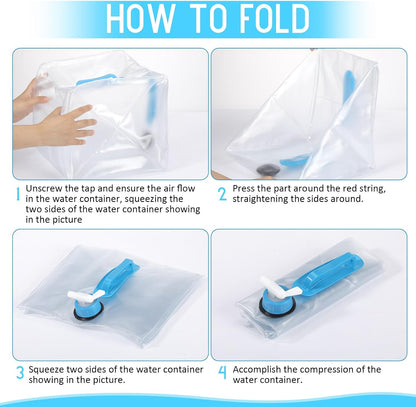 Reallnaive 3 Pcs 5.3 Gallon Collapsible Water Container with Spigot