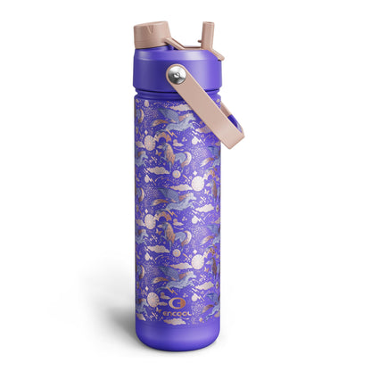 ENCOOL Insulated Water Bottle with Straw Stainless Steel Water Bottle, Leak-Proof, BPA-Free, Double Wall Vacuum Keeps Cold for 24 Hours for Sports, Travel, School (26 oz, Black Night)